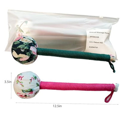 Mugwort Massage Hammer, Massage Tools Back, Shoulder & Body - Handheld Percussion Therapy Tool with US Design Patent, (Toffee Pink, Olive Green) - color: Toffee Pink, Olive Green