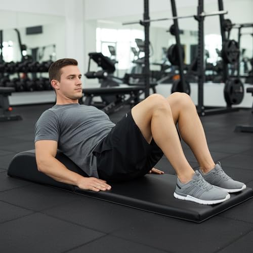 Ab Exercise Mat Fitness Abdominal Mat Sit Up Exercise Equipment for Core Training Thick Foam Pad Home Gym Workout Lumbar Support Lower Cushion Back Pain Relief Compact Floor Routine Foldable Trainer