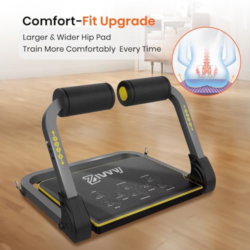 Foldable Ab Machine - Adjustable Sit Up Bench for Home Gym, 300lb Capacity, Portable Core Workout Equipment