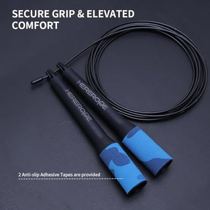 Speed Jump Rope with Dual Bearing System, 2 Cables, Adjustable Length for Boxing, CrossFit, HIIT, Strength Training, Fitness Workouts