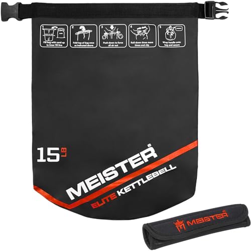 Meister Elite Portable Sand Kettlebell - Soft Sandbag Weight - size: 15lb / 6.8kg (Pack of 2)