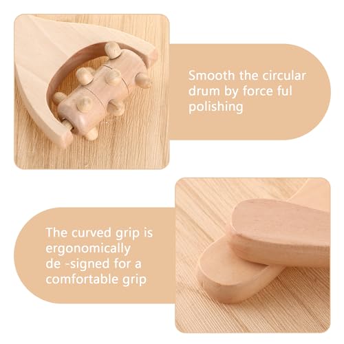Abeillo 3Pcs Wood Therapy Massage Tools Wooden Massage Rollers, Hand Massage Tools Manual Muscle Roller Stick for Relaxes Thigh, Leg, Hands Full Body Muscle Men Women