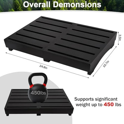 Wood Step Stool, 3.5" Bed Step Platform with Non-Slip Pads | Prefab Wooden Outdoor Steps for Porch, Bathroom & Kitchen | Safety Step for Adults & Elderly