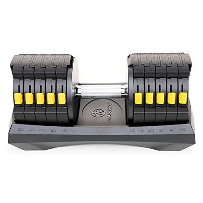 Marcy Adjustable Dumbbell System – 6-in-1 Free Weights for Home Gym, 50 lbs Single or 100 lbs Pair Options for Strength Training - style: 50lb, Single