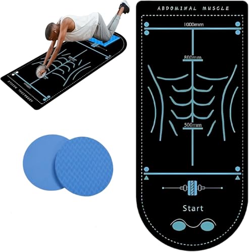 Ab Roller Mat & Knee Pad Set – Thick Non-Slip Foam Knee Pads for Ab Wheel Workouts, Arch-Shaped Exercise Pad Protects Knees & Floor, Core Training Home Gym Equipment, 2 Pack