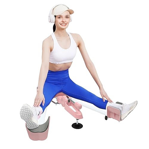 Leg Stretcher, 265LBS Leg Stretch Machine, Adjustable 3 Bar Leg Split Extension Machine with Forward Reverse Magnetic Timer PU Cushion Flexibility Stretching Equipment to Stretch - color: Pink