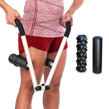 DoubleUP Roller Therapy Kit - White - Muscle Massager with Lever-Action Pressure Control and Quick-Change Rollers - color: White