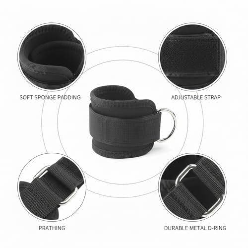 Ankle Weights with Soft Sponge Padding and Adjustable Hook and Loop Straps for Walking, Yoga, and Fitness (1 PC) - color: Black