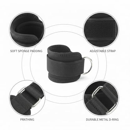 Ankle Weights with Soft Sponge Padding and Adjustable Hook and Loop Straps for Walking, Yoga, and Fitness (1 PC) - color: Black