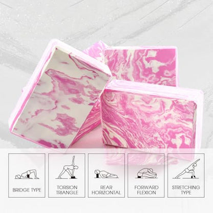 Yoga Blocks 2 Pack, Lightweight Premium EVA Foam Yoga Blocks, Non Slip Supportive Foam Blocks for Yogi, Pilates, Stretching and Meditation, Women Men Yogi Beginners Accessories - color: Purple Black
