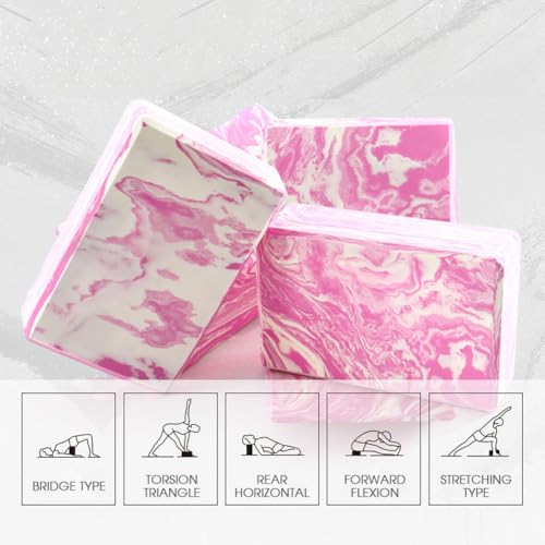 Yoga Blocks 2 Pack, Lightweight Premium EVA Foam Yoga Blocks, Non Slip Supportive Foam Blocks for Yogi, Pilates, Stretching and Meditation, Women Men Yogi Beginners Accessories - color: Purple Black