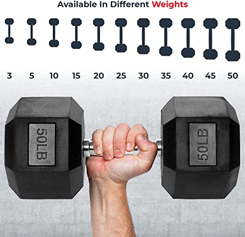 Iron Crush Hex Dumbbells - Heavy Duty PVC Coated Weights, Chrome-Plated Knurled Handles - Workout, Exercise, Lifting, Body Building Home Gym Training Gear - 3 Lb to 50Lb Options - Sold in Pairs - color: 10LB, PAIR