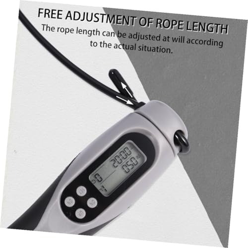 Electronic Counting Jump Rope for Workout Fitness Training, Weighted Steel Wire Skipping Rope with Digital Counter, Black for Home Gym and Exercise