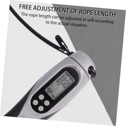 Electronic Counting Jump Rope for Workout Fitness Training, Weighted Steel Wire Skipping Rope with Digital Counter, Black for Home Gym and Exercise