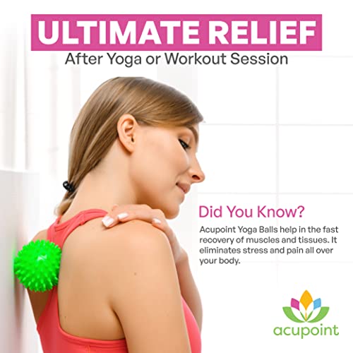 Physical Massage Therapy Lacrosse Ball Set Ideal for Yoga Deep Tissue Massage Trigger Point Therapy and Myofascial Release Physical Therapy Back Foot Plantar Fasciitis (Spiky Ball) - style: Spiky Ball
