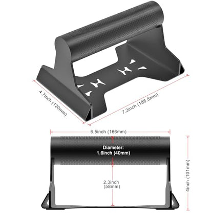SELEWARE Wood Push Up Bars Steel Calisthenic Parallette Bars Handstand Bars - color: C: Steel Knurled Grip (7.3"L x 4"H)