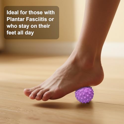Massage Ball Set, Plantar Fasciitis Relief Foot Pain Therapy - Trigger Point, Heel Spur, Sore Muscle- Back, Arm, Neck, Shoulder, Leg Circulation Roller
