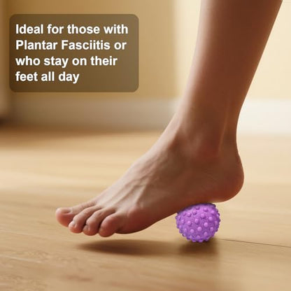 Massage Ball Set, Plantar Fasciitis Relief Foot Pain Therapy - Trigger Point, Heel Spur, Sore Muscle- Back, Arm, Neck, Shoulder, Leg Circulation Roller