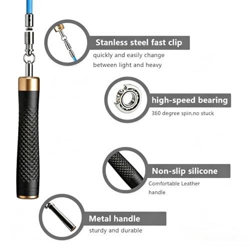 Jump Rope, Tangle-Free Rapid Speed Jumping Rope, adjustable jump rope, suitable for women, men, and children, suitable for home gyms, sports and fitness equipment, and slim figures - color: Black
