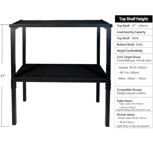 Commercial Heavy Duty Adjustable Dumbbell Stand & Kettlebell Stand, Adjustable Dumbbell Weight Rack, Kettlebell Storage Rack, Weight Rack for Garage/Home Gym/Commercial with Non-Slip Base, Anti-Tip Safety & Space-Saving Design, Weight Capacity 500/600/800