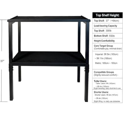 Commercial Heavy Duty Adjustable Dumbbell Stand & Kettlebell Stand, Adjustable Dumbbell Weight Rack, Kettlebell Storage Rack, Weight Rack for Garage/Home Gym/Commercial with Non-Slip Base, Anti-Tip Safety & Space-Saving Design, Weight Capacity 500/600/800
