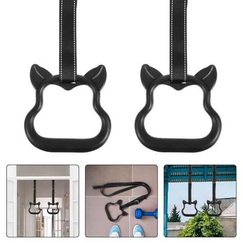 Outanaya Gymnastics Rings Set with Adjustable Straps, Black Foldable Pull up Rings for Indoor Fitness Training and Strength Exercise Equipment for Boys