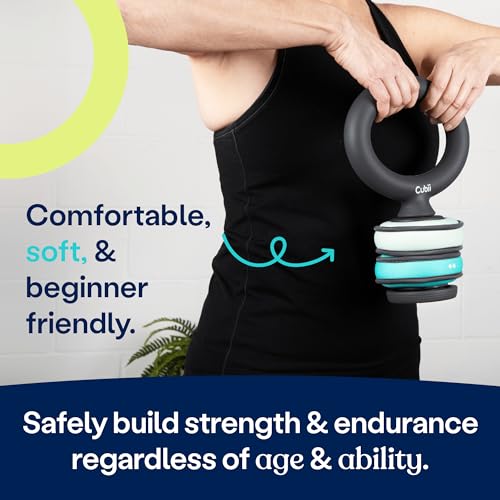 Cubii Build Adjustable Kettlebell Set - Includes Two Cubii SoftRings Removable Interchangeable Soft Weights