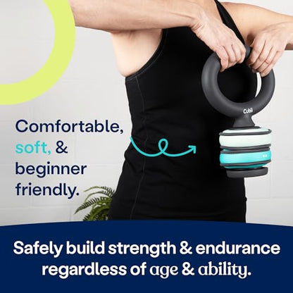 Cubii Build Adjustable Kettlebell Set - Includes Two Cubii SoftRings Removable Interchangeable Soft Weights