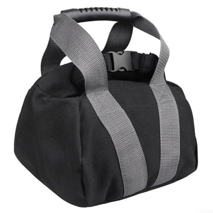 Adjustable Canvas Kettlebell Sandbag with Handle for Home Gym Strength Training, Portable Empty Weight Bag for Yoga Pilates Resistance Workout, Black
