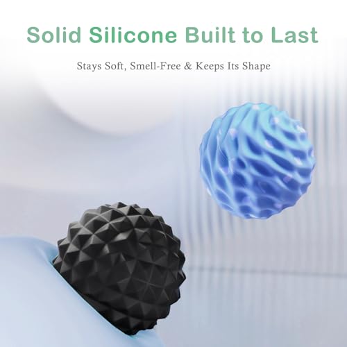 Large Silicone Massage Lacrosse Balls for Myofascial Release - Yoga Deep Tissue Massage,Trigger Point Therapy, Foot Plantar Fasciitis,Muscle Knots, Muscle Soreness Massager Balls(2 Pack)