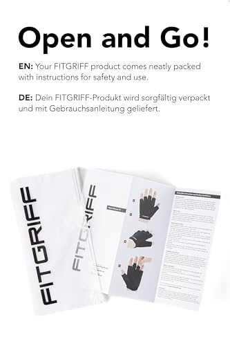 Fitgriff® Workout Gloves (Padded) for Men & Women - Fingerless Gym Gloves for Weight Lifting, Training - Full Palm Protection