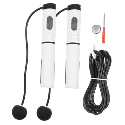KESYOO Smart Cordless Counting Jump Rope with Weighted Handle and Steel Wire Ball – Digital Indoor Fitness Workout Rope for Weight Loss and Exercise