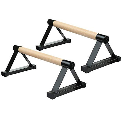 Push Up Bar, 1 Pair Wooden Push-Ups Bars Press-Up Support Stand Gym Exercise Equipment with Non-Slip Sturdy Structure Pushup Double Rod for Calisthenics, Fitness and Handstand for Women Men