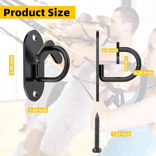 Resistance Band Wall Anchors System, Wall Mount Workout Anchors for Exercise Bands, Space-Saving Home Gym Hooks for Different Levels Strength Training,Fitness