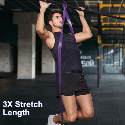 Pull Up Assistance Bands Set 5 LBS - 230 LBS, Long Resistance Bands for Pull Ups Working Out, Gym Workout Bands for Men Exercise Muscle Training and Shape Body - Carry Bag Included