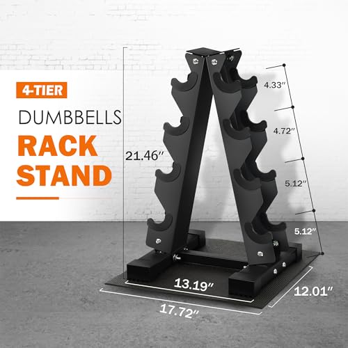 Fitvids A-Frame Dumbbell Weight Rack, Vertical Storage Rack for Dumbbells, Weight Stand Only for Home Gym Space Saver - style: A-Frame, 4-Tier rack only