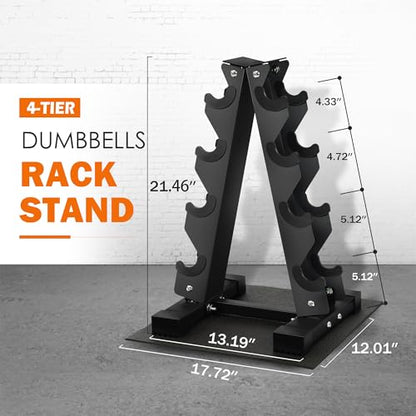 Fitvids A-Frame Dumbbell Weight Rack, Vertical Storage Rack for Dumbbells, Weight Stand Only for Home Gym Space Saver - style: A-Frame, 4-Tier rack only