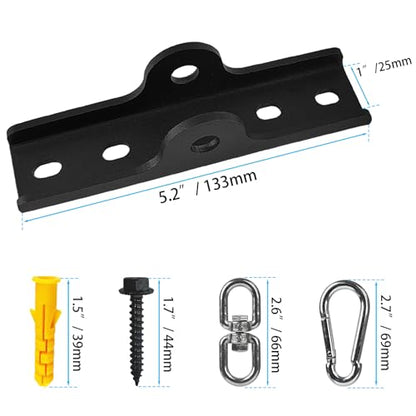 Metal 360°Swivel Swing Hangers,Heavy Duty Swing Suspension Hook,400 lbs Capacity Playground Gym Boxing Bag Hammock Chair Yoga Porch Swing Mount