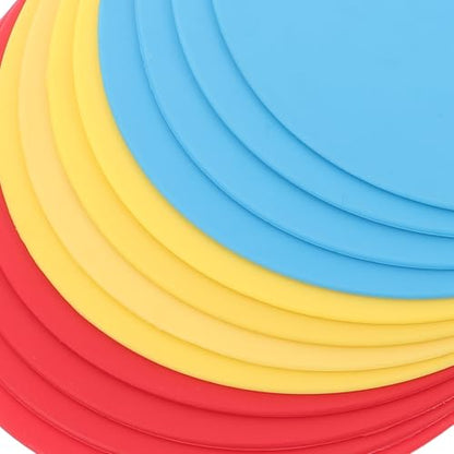 ibasenice 12pcs Soccer Training Flat Discs Agility Marker Cones 15cm Diameter PVC Ground Spot Markers for Football Drills Field Marking Outdoor Sports