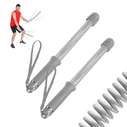 Weighted Battle Ropes, 2 Pack Portable Cordless Ropeless Battle Ropes for HIIT & Cardio, Full Body Workout Tool with Non Slip Handles, Travel Friendly Home Gym Equipment - color: Gray
