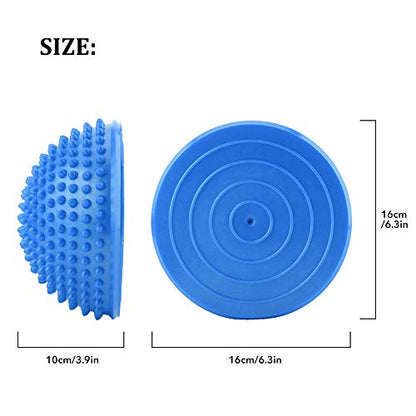 2Pcs/Lot Hedgehog Balance Pods, Ball Massage Foot Sports Balance Hedgehog Half Ball Pimples Pilates Ball for Yoga Fitness Gymnastics Exercise (Color : Blue) Half Foam Roller