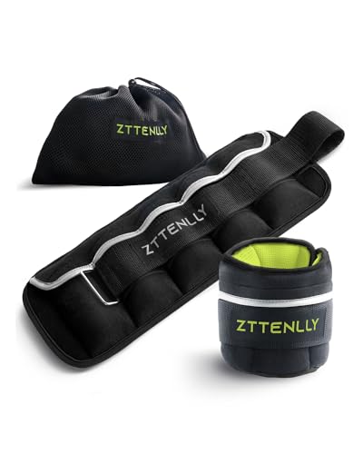 Adjustable Ankle Weights 1-5/10/15/20LBS Pair with Carry Bag - Breathable Fabrics, Reflective Trim - Strength Training Leg Wrist Arm Ankle Walking Weights Sets for Women Men Kids - color: Green, size: 10 lbs Pair (5 lbs Each)
