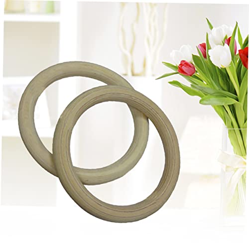 BESPORTBLE Pair Gymnastic Rings Fitness Ring Exercise Rings Workout Rings aldult Stretch Ring Bamboo Child - color: Khaki