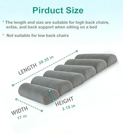 Lumbar Support Pillow for Office Chair,Computer/Desk Chair/Couch,Sitting on Bed,Back Support Adjustable for Chair,Patented 6-fold semicircular Back Cushion (Short Velvet Cover)