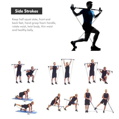 Pilates Bar Kit with Resistance Bands,Multifunctional Pilatess Bar,Stretched Fusions Toning Bar,Pilates Sculpt Bar,Home Gym Equipment for Women & Men Home Gym Pilates Yoga