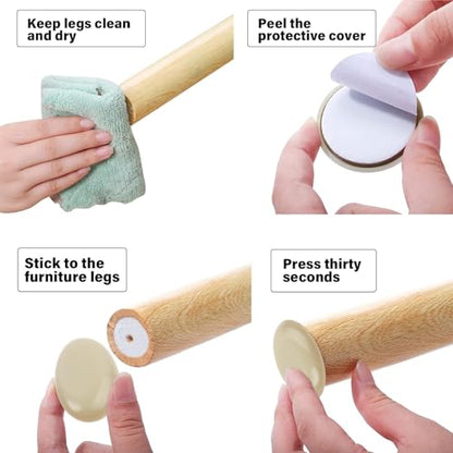 24 PCS Self-Stick Appliance Sliders for Kitchen Appliances, 1 Inch Furniture Sliders, Easy to Gliding & Space Saving, Chair Sliders for Carpet - Move Furniture Smoothly, Keep Floors Flawless! - size: 1 inch (24pcs)