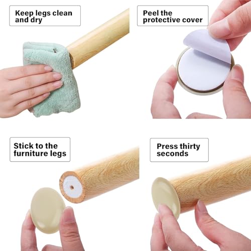 24 PCS Self-Stick Appliance Sliders for Kitchen, 1-1/4" Furniture Sliders - size: 1-1/4 inch (24pcs)
