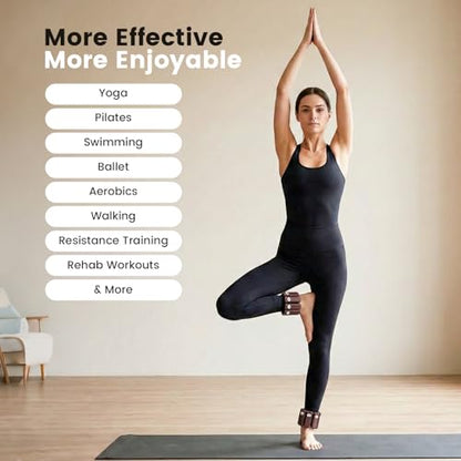 Wrist & Ankle Weights – 2 lbs / 1 lb Pair, Silicone-Wrapped Adjustable Wearable Weights for Toning, Walking, Pilates & Yoga