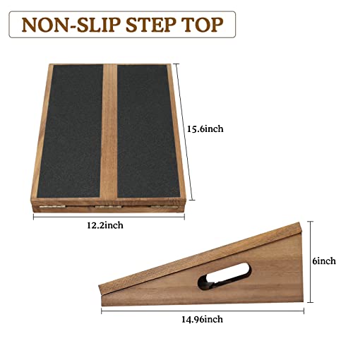 Slant Board for Calf Stretching, Adjustable Wooden Calf Stretcher Incline Board, Wedge Stretcher for Squats, Professional Stretch Board for Knees Ankle Heel Feet Leg