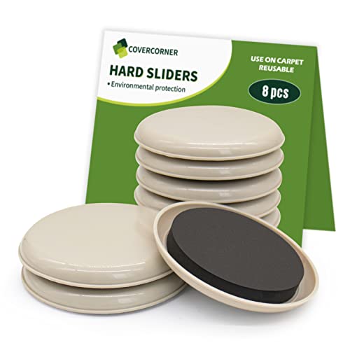 Furniture Sliders for Carpet 8 PCS - 4 3/4" Beige - size: 8 PCS 4 3/4 inch Beige